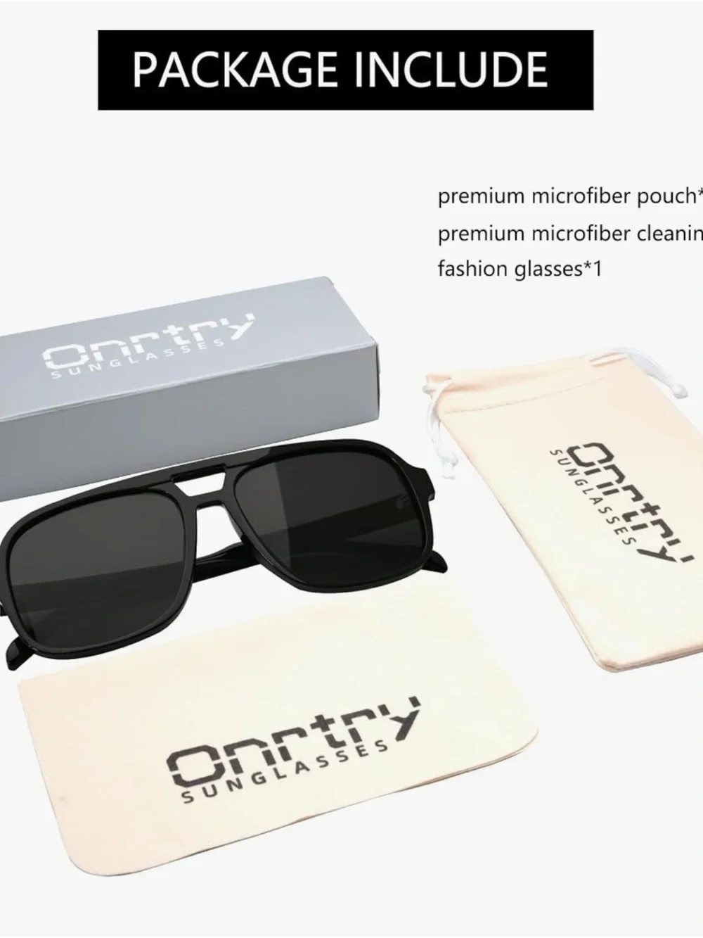 Classic Oversized Aviator Sunglasses-All Black Retro 70s Style Square Frame